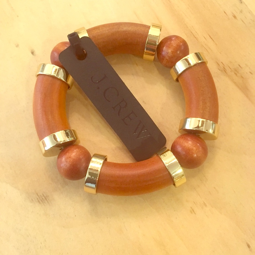 J.Crew wood and metal bracelet